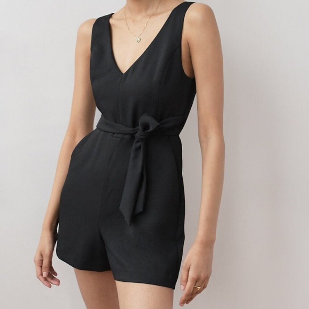 Aritzia Wilfred New Ecoulement Romper Short Jumpsuit Black Size 0